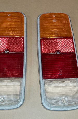 Rear Light Lens Amber Red and Clear, pair