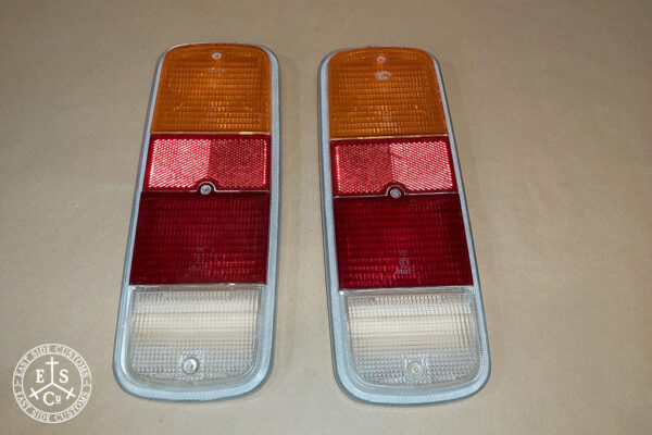 Rear Light Lens Amber Red and Clear, pair