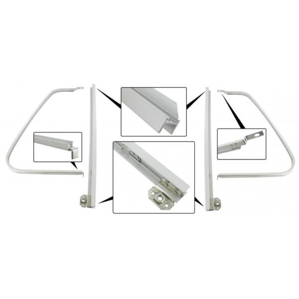 Fixed vent window frames cabin door (aluminum) (Per Pair)